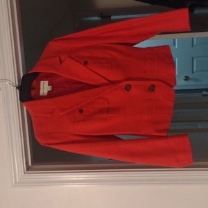 Orange/red Banana Republic cropped blazer with button details